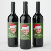 Joe Biden Santa Hat C'mon Man - Vrolijk kerstfeest Wijn Etiket (Flessen)