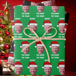 Joe Biden Santa Hat Je Weet Het Ding Inpakpapier Vel