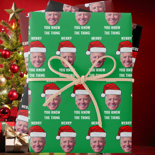 Joe Biden Santa Hat Je Weet Het Ding Inpakpapier Vel
