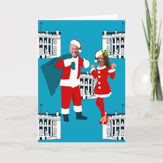 joe biden santa kamala harris blauw wit huis (Voorkant)