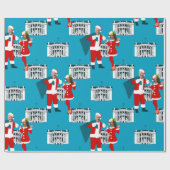 joe biden santa kamala harris blauw wit huis cadeaupapier (Vlak)