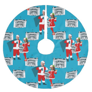 joe biden santa kamala harris blauw wit huis kerstboom rok