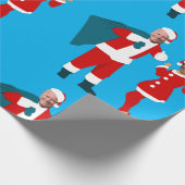 joe biden santa kamala harris blue kermas cadeaupapier (Hoek)