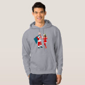 joe biden santa kamala harris blue kermas hoodie (Voorkant volledig)