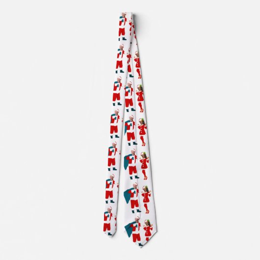 joe biden santa kamala harris blue kermas stropdas (Achterkant)