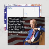 Joe Biden schrijft over Amerika Briefkaart (Voorkant / Achterkant)