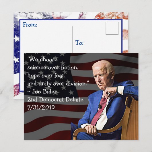 Joe Biden schrijft over Amerika Briefkaart (Voorkant / Achterkant)