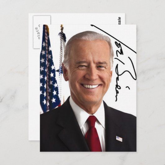 Joe Biden Signature Briefkaart (Voorkant / Achterkant)