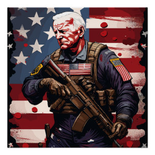 Joe Biden Soldier Perfect Poster