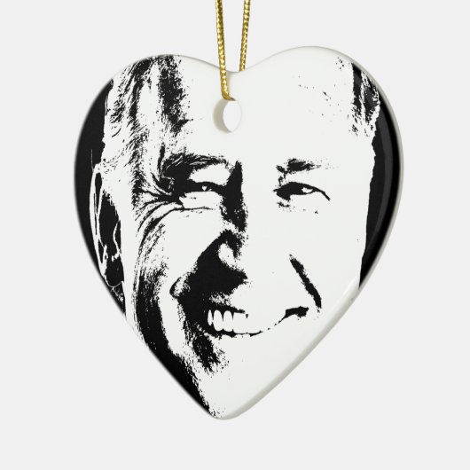 JOE BIDEN STAMP INK ART KERAMISCH ORNAMENT (Links)
