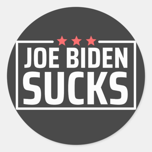 joe Biden Sucks Ronde Sticker (Voorkant)