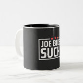 joe Biden Sucks Tweekleurige Koffiemok (Voorkant links)