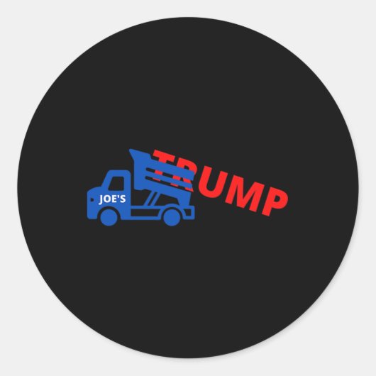 Joe Biden Trump Dump Truck Ronde Sticker (Voorkant)
