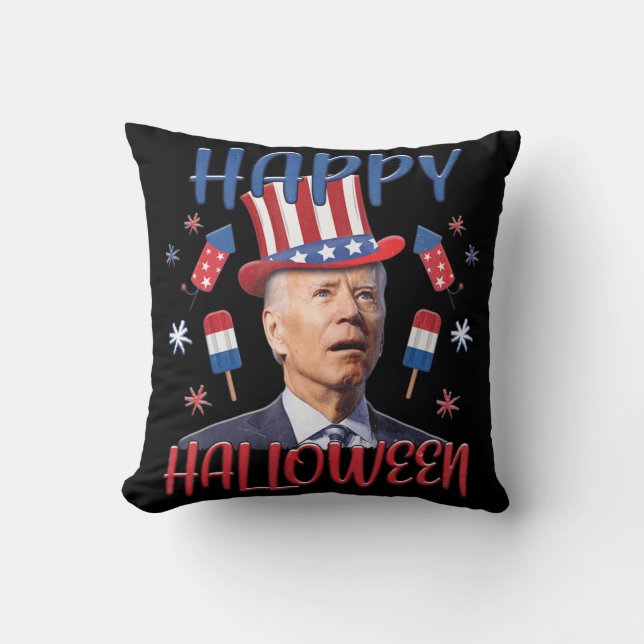 Joe Biden verwarde de groente 4e van Halloween Fou Kussen (Voorkant)