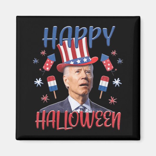 Joe Biden verwarde de groente 4e van Halloween Fou Magneet (Voorkant)
