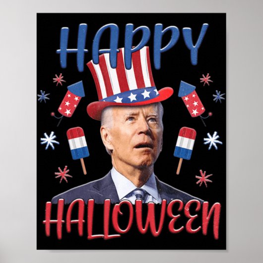 Joe Biden verwarde de groente 4e van Halloween Fou Poster (Voorkant)