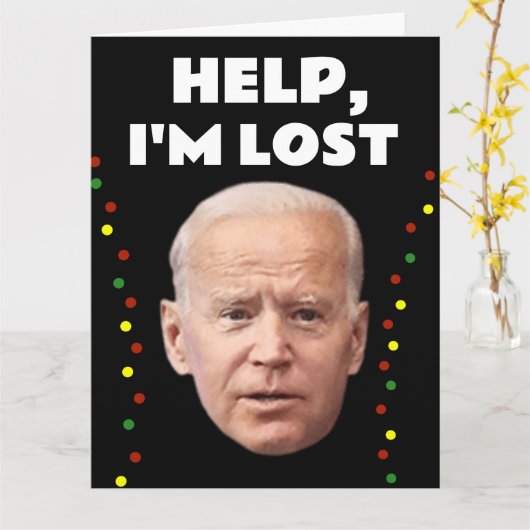 JOE BIDEN VERWARDE GRAPPIGE KERSTMIS KAART (Gele Bloem)