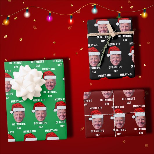 Joe Biden verwarde patriottische vrolijke kerst Inpakpapier Vel