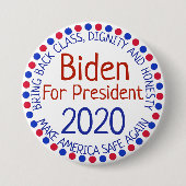 Joe Biden voor de President Verkiezing 2020 Button (Voorkant)