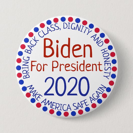 Joe Biden voor de President Verkiezing 2020 Button (Voorkant)
