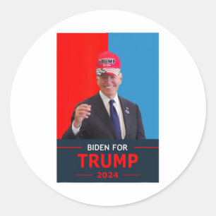 Joe Biden voor de verkiezing van Trump in 2024 Dra Ronde Sticker