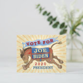 Joe Biden voor President 2020-Democraat Donkey Briefkaart (Staand voorkant)