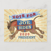 Joe Biden voor President 2020-Democraat Donkey Briefkaart (Voorkant)