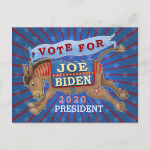Joe Biden voor President 2020-Democraat Donkey Briefkaart
