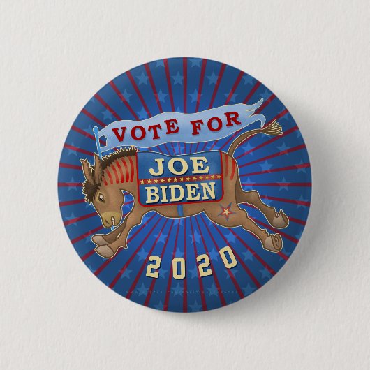 Joe Biden voor President 2020-Democraat Donkey Ronde Button 5,7 Cm (Voorkant)