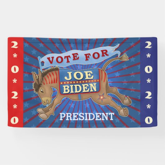 Joe Biden voor President 2020-Democraat Donkey Spandoek (Horizontaal)