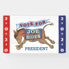 Joe Biden voor President 2020 Democraat Donkey v2 Spandoek