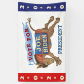 Joe Biden voor President 2020 Democraat Donkey v2 Spandoek (Verticaal)
