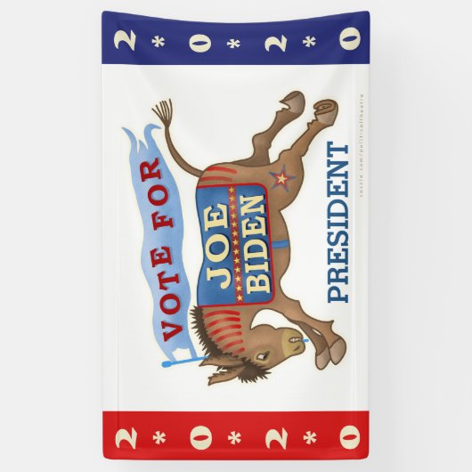 Joe Biden voor President 2020 Democraat Donkey v2 Spandoek (Verticaal)