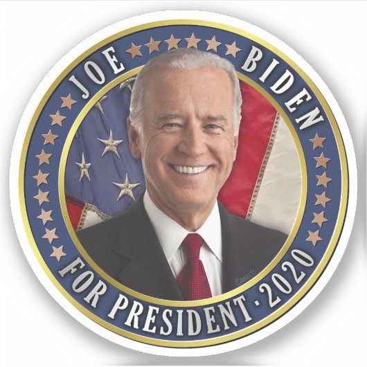 Joe Biden voor President 2020-democratische foto Sticker (Voorkant)