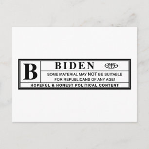 Joe Biden-waarschuwingslabel Briefkaart