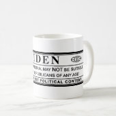 Joe Biden-waarschuwingslabel Koffiemok (Voorkant rechts)