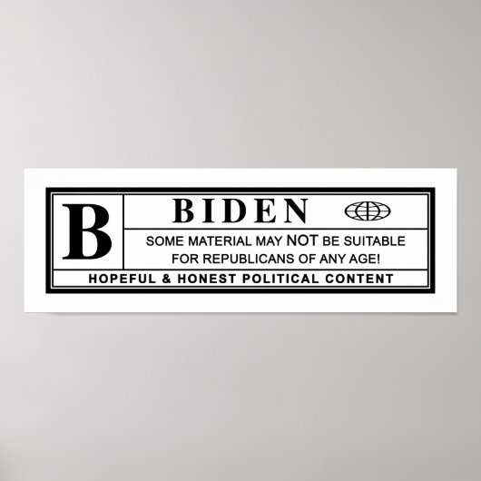 Joe Biden-waarschuwingslabel Poster (Voorkant)