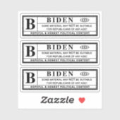 Joe Biden-waarschuwingslabel Sticker (Vel)