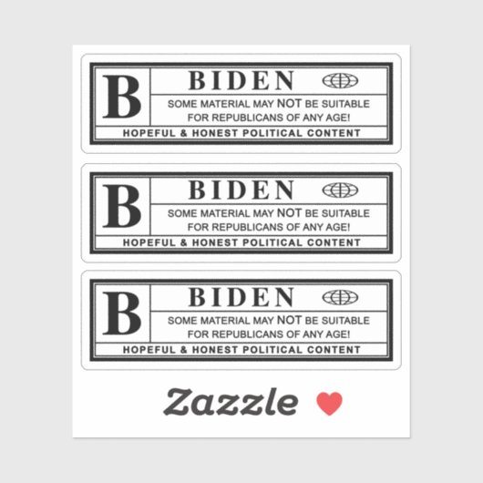 Joe Biden-waarschuwingslabel Sticker (Vel)