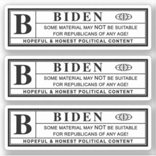 Joe Biden-waarschuwingslabel Sticker