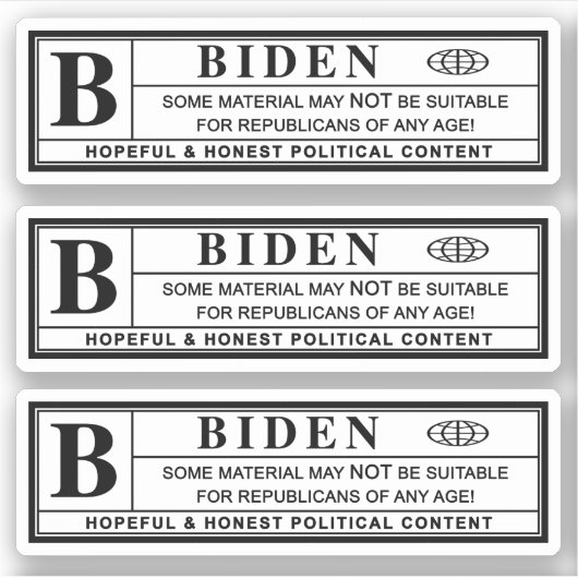 Joe Biden-waarschuwingslabel Sticker (Voorkant)