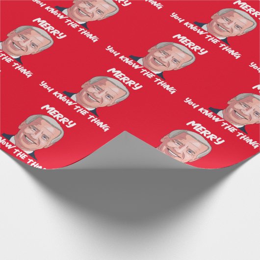 JOE BIDEN WEARING SANTA HAT DE DINGEN CADEAUPAPIER (Hoek)