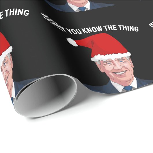 JOE BIDEN WEARING SANTA HAT DE DWINGENDE WRAPPING CADEAUPAPIER (Rol Hoek)