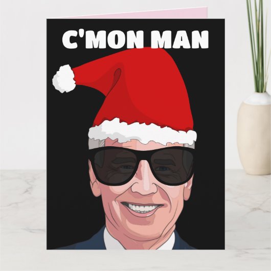 JOE BIDEN WEARING SANTA HAT GROTE CHRISTMAS CARDS KAART (Voorkant)