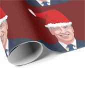 JOE BIDEN WEARING SANTA HAT WRAPPING PAPER CADEAUPAPIER (Rol Hoek)