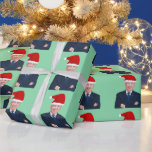 JOE BIDEN WEARING SANTA HAT WRAPPING PAPER CADEAUPAPIER<br><div class="desc">JOE BIDEN WEARING A SANTA HAT wrapping paper</div>