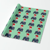 JOE BIDEN WEARING SANTA HAT WRAPPING PAPER CADEAUPAPIER (Uitgerold)