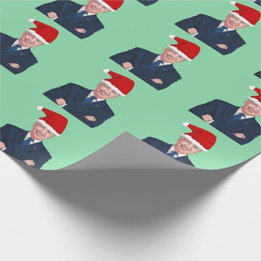 JOE BIDEN WEARING SANTA HAT WRAPPING PAPER CADEAUPAPIER (Hoek)