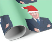 JOE BIDEN WEARING SANTA HAT WRAPPING PAPER CADEAUPAPIER (Rol Hoek)