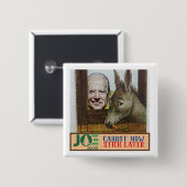 Joe Biden: Wortel nu / Stick Later Vierkante Button 5,1 Cm (Voorkant /achterkant)